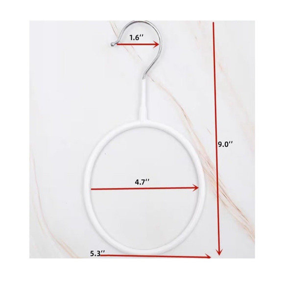 Belt/Scarf Hangers Organizer for Closet 8 PCS Nonslip Large Scarves Holder White - Picture 6 of 6
